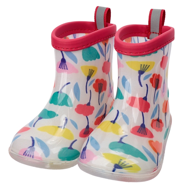 [14.0~18.0cm]総柄レインシューズ　レッド レッド 14.0cm