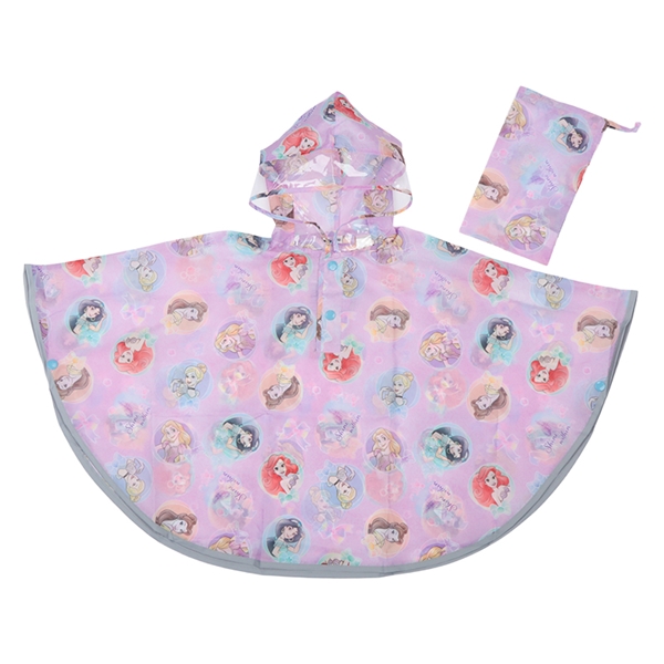 キッズレインポンチョ　ディズニープリンセス 80~100cm