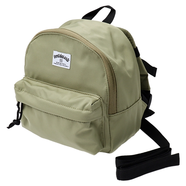 ナイロン風迷子ひも付きリュック　カーキ カーキ