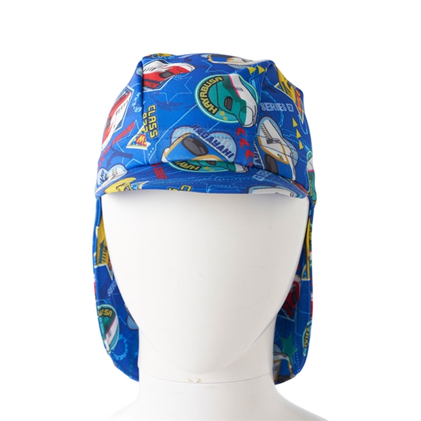 [52～58cm]新幹線日よけ布付きキャップ ブルー ブルー Ｆ
