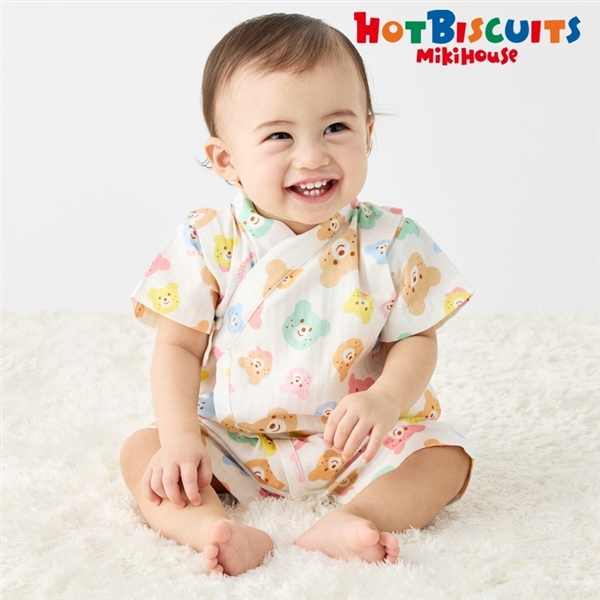 [ベビー] 甚平オール ホワイト[ミキハウス　ホットビスケッツ] ホワイト 60~70cm