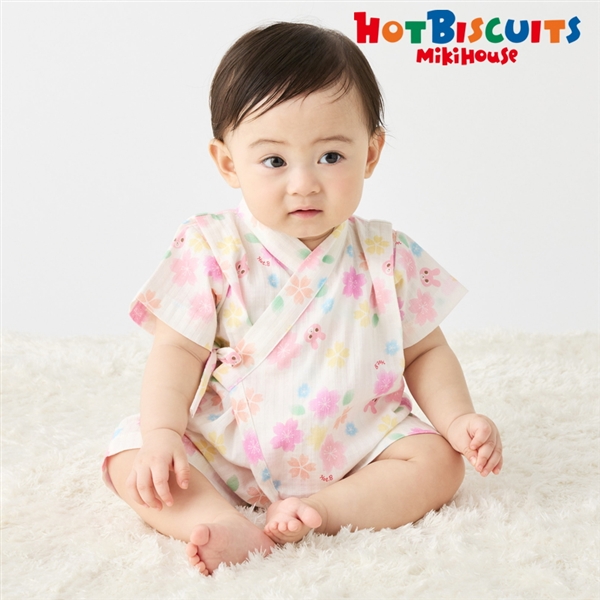 [ベビー] 甚平オール ピンク[ミキハウス　ホットビスケッツ] ピンク 60~70cm