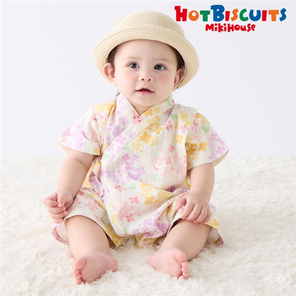 [ベビー] 甚平オール イエロー[ミキハウス　ホットビスケッツ] イエロー 60~70cm