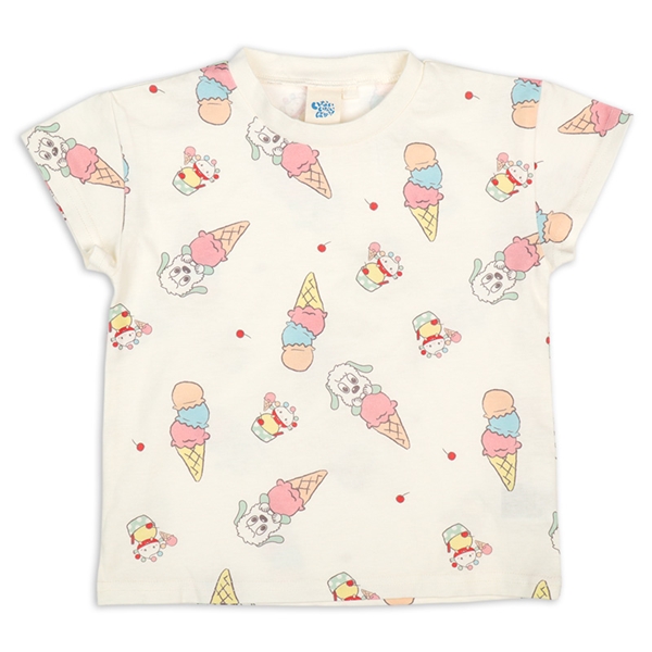 [キッズ]総柄Tシャツ　いないいないばあっ！ ホワイト 100cm