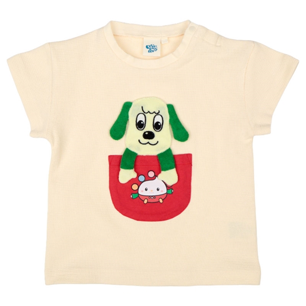 [キッズ]アップリケTシャツ　いないいないばあっ！ ベージュ 100cm