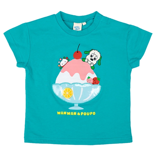 [キッズ]PVCアップリケTシャツ　いないいないばあっ！ ブルー 100cm