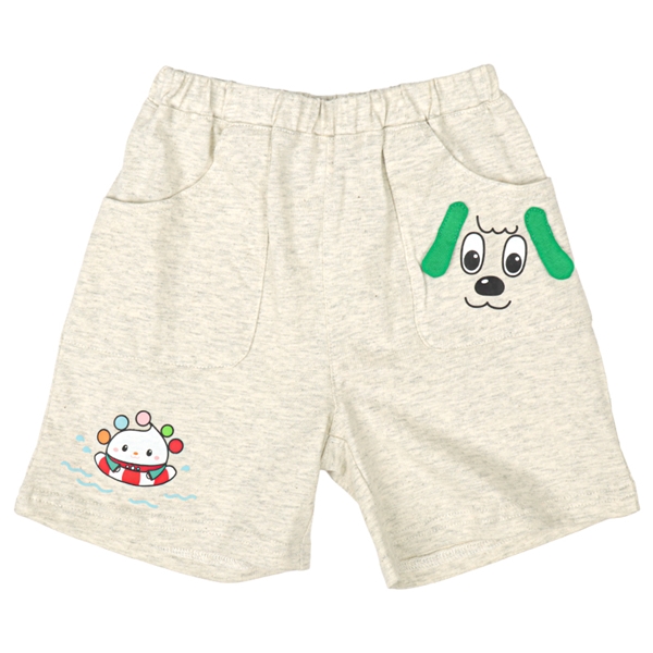 [キッズ]ポケット付ハーフパンツ　いないいないばあっ！ オフホワイト 100cm