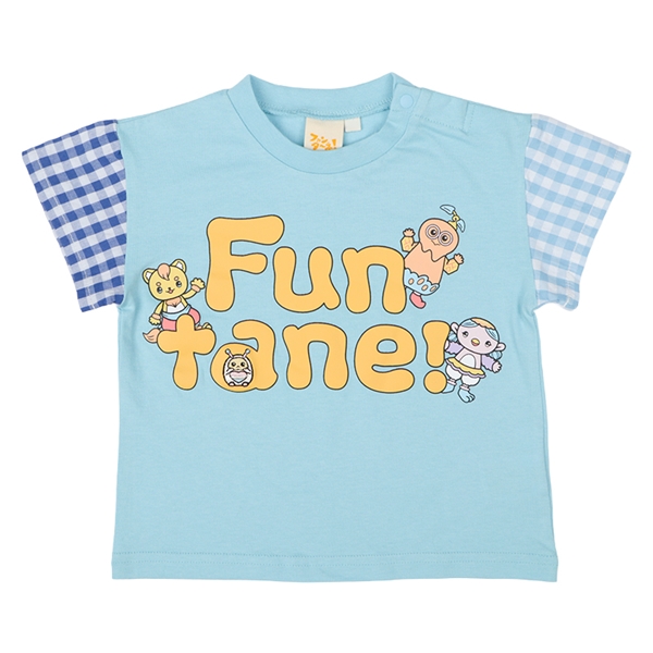 [ベビー]袖切替Tシャツ　ファンターネ！ サックス 80cm