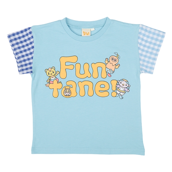 [キッズ]袖切替Tシャツ　ファンターネ！ サックス 100cm