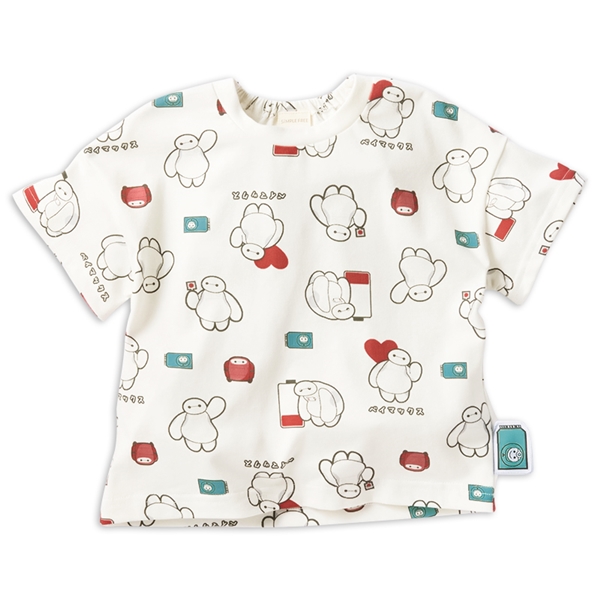 [ベビー]半袖Tシャツ　総柄　ベイマックス　ホワイト ホワイト 90cm