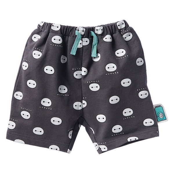 [ベビー]ハーフパンツ　総柄　ベイマックス　ブラック ブラック 80cm