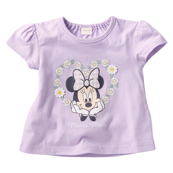 [ベビー]半袖Tシャツ　花レース　ミニー　パープル パープル 80cm