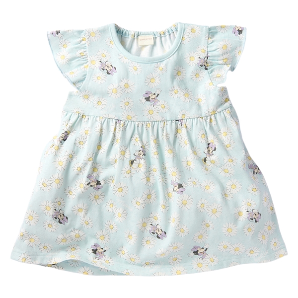 [ベビー]袖フリル総柄ワンピース　ミニー　ペパーミント ペパーミント 80cm