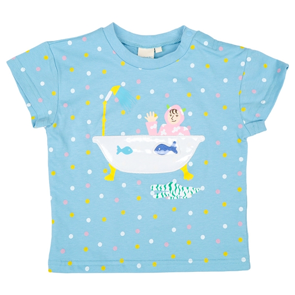 [キッズ]PVCアップリケTシャツ　みいつけた！ サックス 100cm