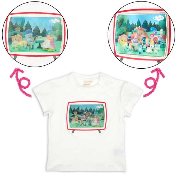 [キッズ]レンチキュラーTシャツ　みいつけた！ ホワイト 100cm