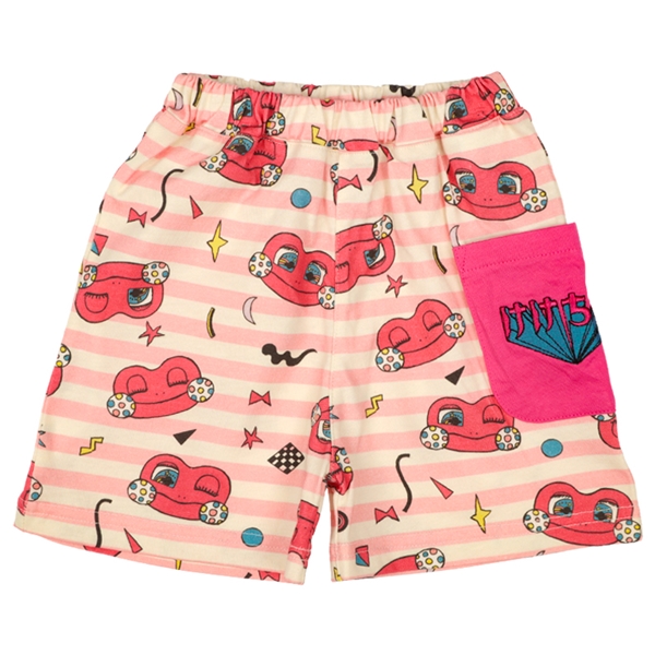 [ベビー]総柄ハーフパンツ　けけちゃま ピンク 80cm