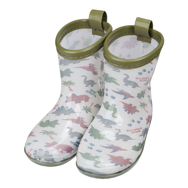 [14.0～19.0cm]恐竜総柄レインブーツ　カーキ カーキ 14.0cm