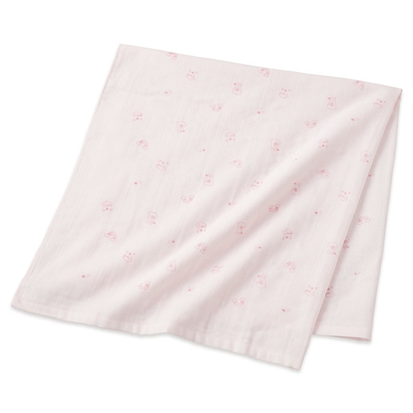 [正方形]やわらかガーゼ湯上がりタオル 90×90cm ピンク ピンク 正方形