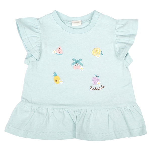 [ベビー]袖フリルTシャツ　刺しゅう グリーン グリーン 70cm