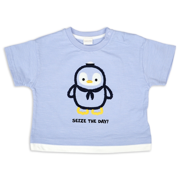 [ベビー]半袖Ｔシャツ　ラインサガラ　サックス サックス 70cm