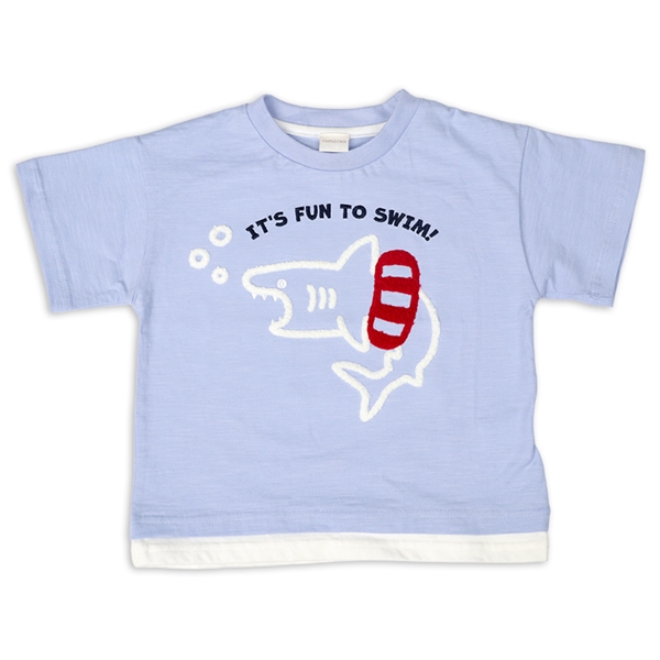 [キッズ]半袖Ｔシャツ　ラインサガラ　サックス サックス 100cm