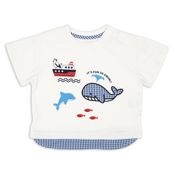 [ベビー]半袖Tシャツ　アイレット天竺　オフホワイト オフホワイト 70cm