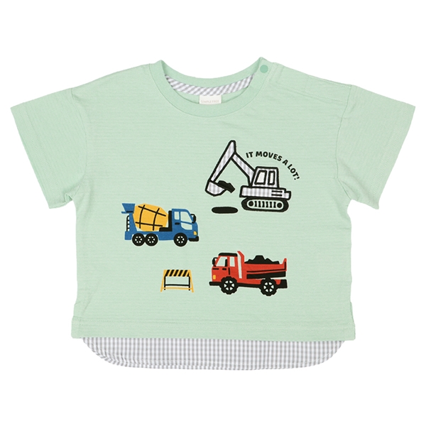 [ベビー]半袖Tシャツ　アイレット天竺　グリーン グリーン 70cm