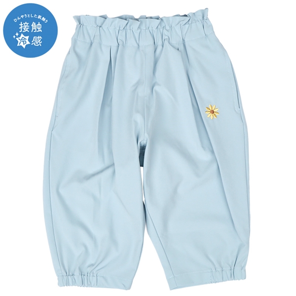 [キッズ]７分丈パンツ　接触冷感　サックス サックス 100cm