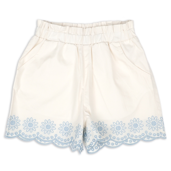 [キッズ]ショートパンツ　カットワーク アイボリー アイボリー 100cm