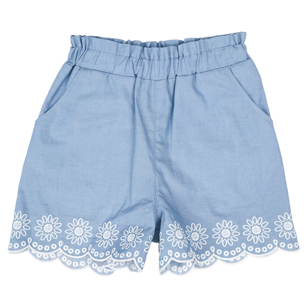 [キッズ]ショートパンツ　カットワーク ブルー ブルー 100cm