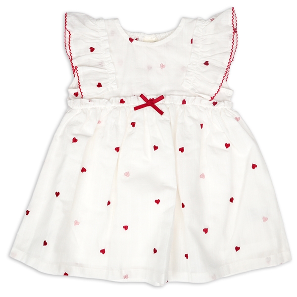 [ベビー]ワンピース　布帛総柄刺しゅう アイボリー アイボリー 80cm