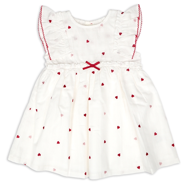 [キッズ]ワンピース　布帛総柄刺しゅう アイボリー アイボリー 100cm