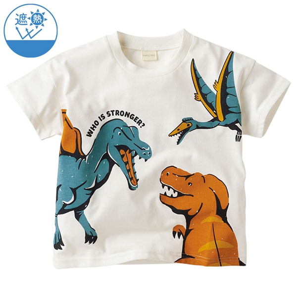 [キッズ]半袖　Ｔシャツ　遮熱　集合パネル　オフホワイト オフホワイト 100cm