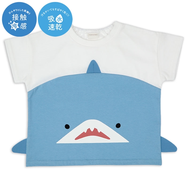 [ベビー]半袖　Ｔシャツ　ひんやりアニマル　ブルー ブルー 70cm