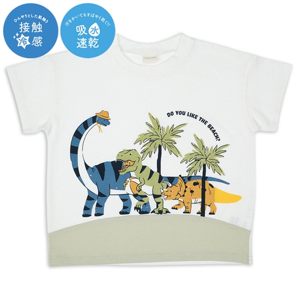 [キッズ]半袖　Ｔシャツ　ひんやりアニマル　グリーン グリーン 100cm
