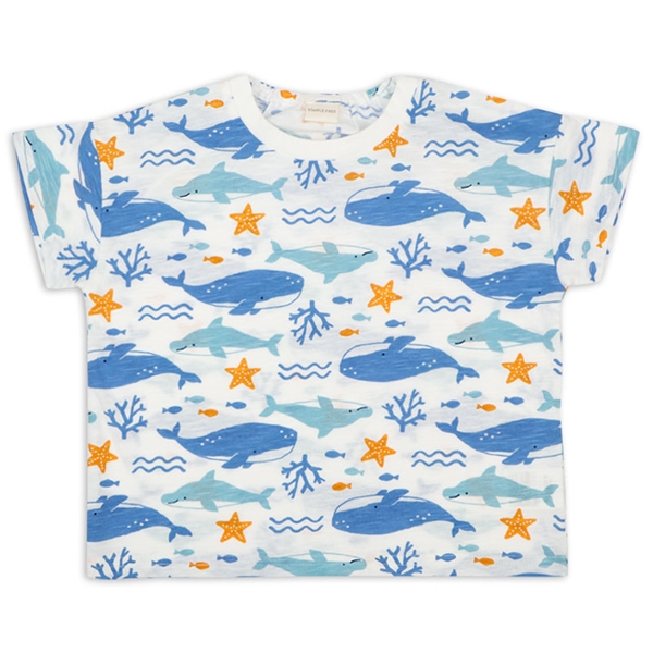 【SALE】[ベビー]半袖　Ｔシャツ　総柄　サックス サックス 80cm