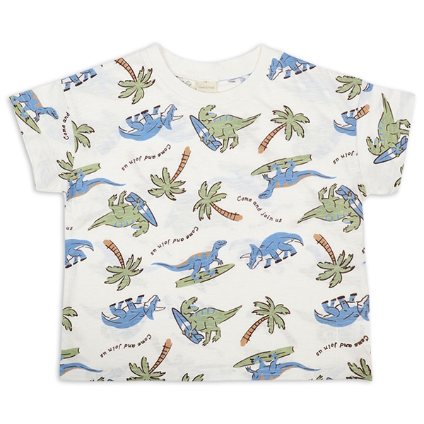 【SALE】[キッズ]半袖　Ｔシャツ　総柄　グリーン グリーン 100cm