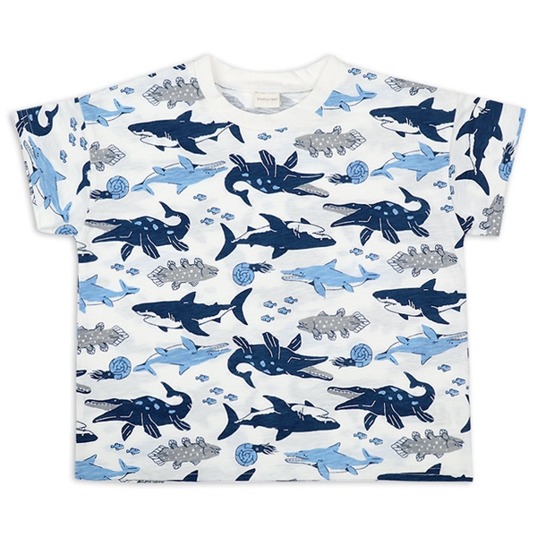 【SALE】[キッズ]半袖　Ｔシャツ　総柄　ネイビー ネイビー 100cm