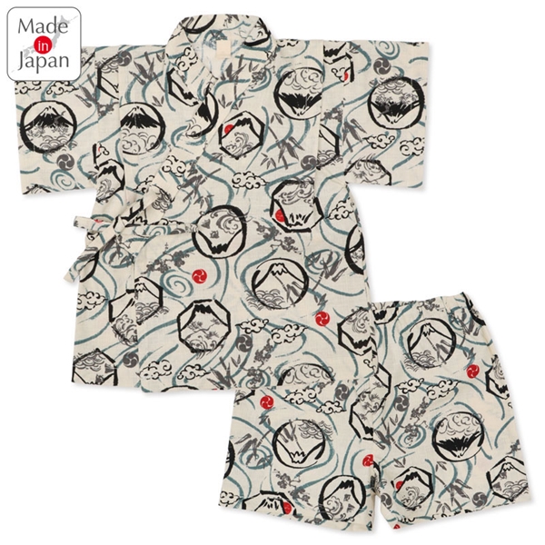 [ベビー]甚平(じんべい)スーツ 富士山柄 オフホワイト オフホワイト 80cm