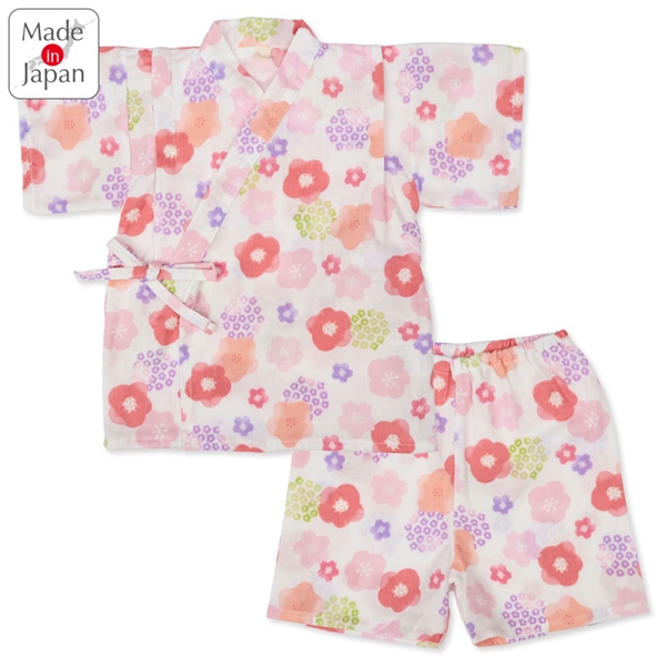 [ベビー]甚平(じんべい)スーツ さくら柄 オフホワイト オフホワイト 80cm