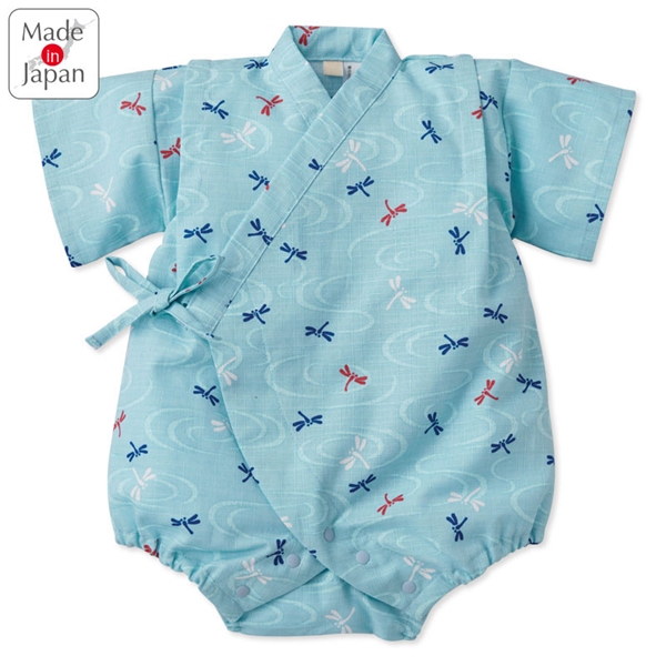 [ベビー]甚平ロンパス トンボ柄 サックス サックス 70cm