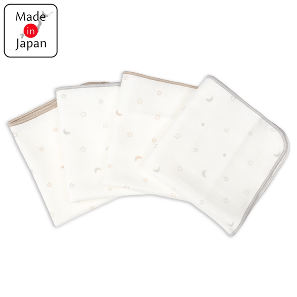 やわらか裏パイルガーゼハンカチ４枚組