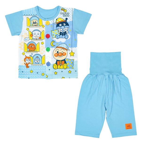 [ベビー]お着替え応援パジャマ　アンパンマン　サックス サックス 80cm