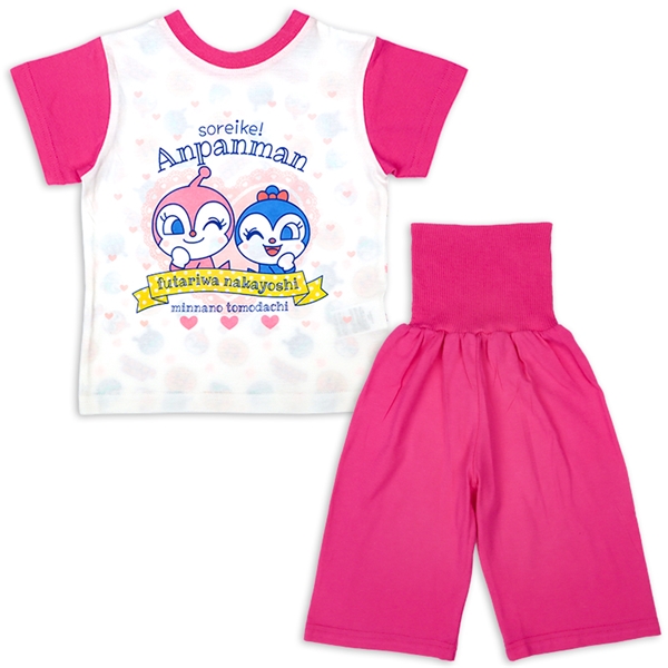 [ベビー]どっちも前だよパジャマ　アンパンマン　ピンク ピンク 80cm