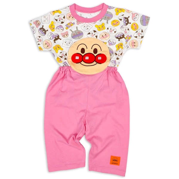 [ベビー]腹当て付きパジャマ　アンパンマン　ピンク ピンク 80cm