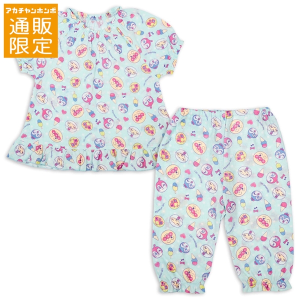 【通販限定】[ベビー]フリルパジャマ　アンパンマン　サックス サックス 80cm