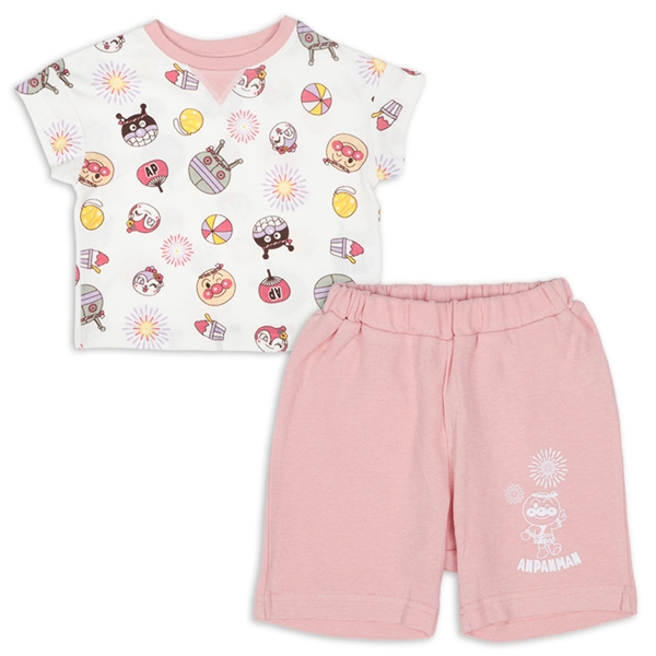 [ベビー]お祭り総柄パジャマ　アンパンマン　ピンク ピンク 80cm