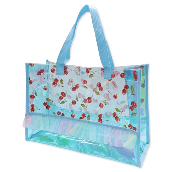 フリル付きビーチバッグ チェリー柄 Ｆ