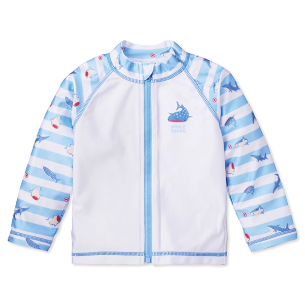 [キッズ]ラッシュガード サメ柄 サックス 100cm