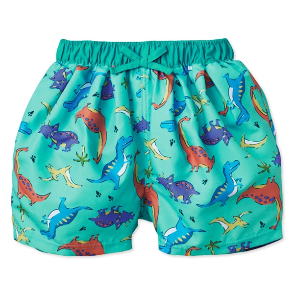 [ベビー]サーフパンツ 恐竜柄　ゆったり グリーン 80cm